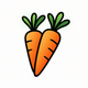 Beta carotene as two carrots