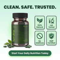 Seamor 100% Organic Spirulina Tablets 2000mg Per Serving | 120 Veg Tablets | Immunity, Energy & Detox | FSSAI Approved